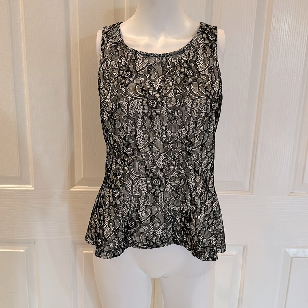 Black lace Peplum Top size small